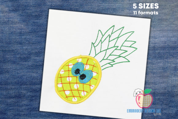 Pineapple with Green Leaf Embroidery Design Review