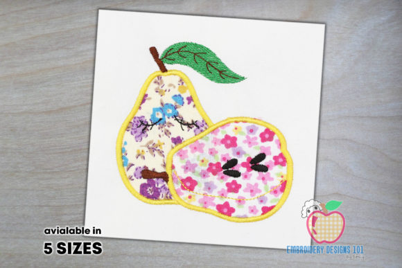 Two Pear Applique for Personalized Gifts